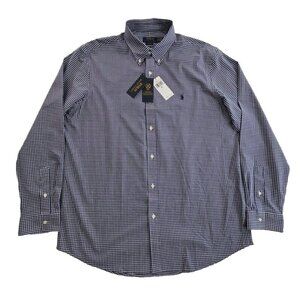 NEW Polo Ralph Lauren Performance Shirt Men's XL Stretch Blue Check Classic Fit